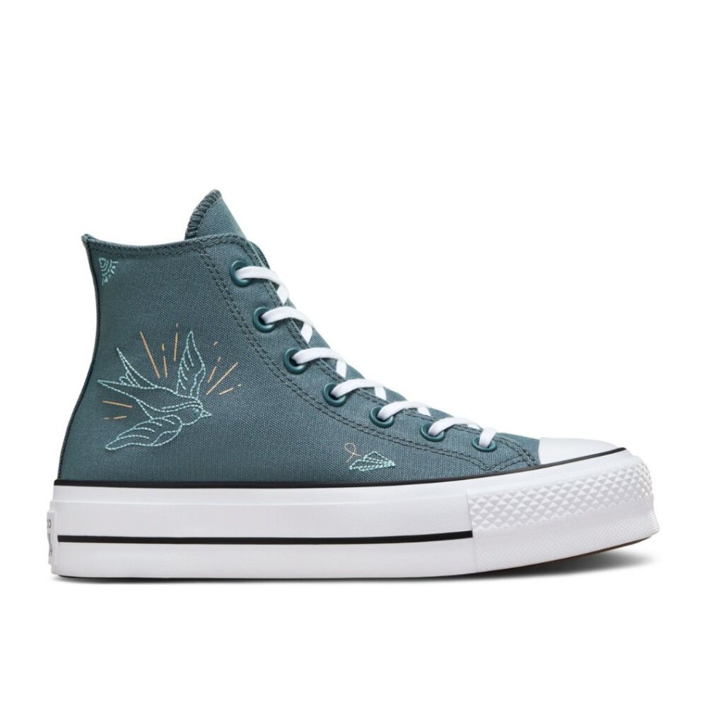 Converse Chuck Taylor All Star Lift High Top Tiny Tattoos Blue M7/W9